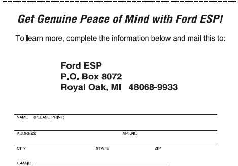 Ford ESP Extended Service Plans (Canada Only)