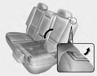 To fold the rear seat; 1. Lower the headrest to the lowest position. 2. Pull