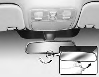 Day/night rearview mirror (if equipped) Manual type (if equipped) Make this adjustment