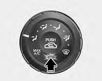 Air intake control button This is used to select outside (fresh) air position