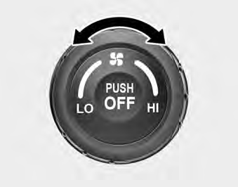 Fan speed control knob The fan speed can be set to the desired speed by turning