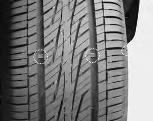 Tire replacement If the tire is worn evenly, a tread wear indicator will appear