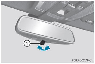 X anti-glare mode: flick anti-glare switch 1 forwards or back.