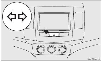 Use the hazard warning flasher switch when the vehicle has to be parked on the