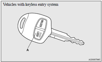 1. Turn the ignition switch to the “LOCK” position. Also, if a key was used to