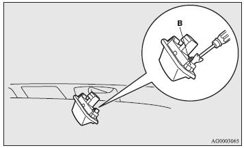 2. Insert a minus screwdriver with the end covered with a cloth or other object