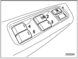 Driver’s side power window switches