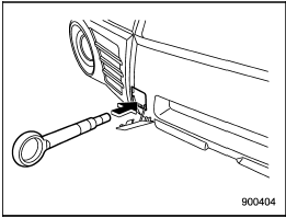 3. Screw the towing hook into the thread