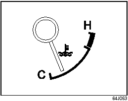 When the ignition switch is in the “ON” position, this gauge indicates the engine