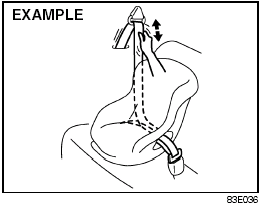 3) Make sure that the retractor has converted to the ALR mode by trying to pull