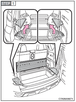 Open the rear deck board and