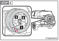 Using the wheel nut wrench,