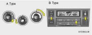 Use the heating/ventilation system to defrost or defog the windshield: