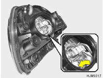 7. Disconnect the connector from the bulb