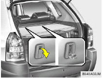 Shopping bag holders are located in the front