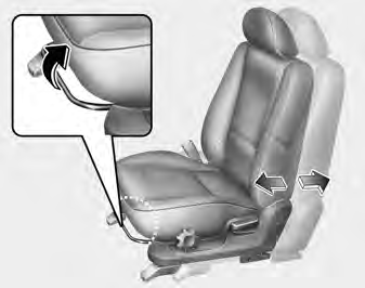 Front seat adjustment Adjusting the seat forward and backward To move the seat