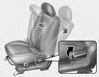 Adjusting the seatback recliner To recline the seatback: 1. Lean forward slightly