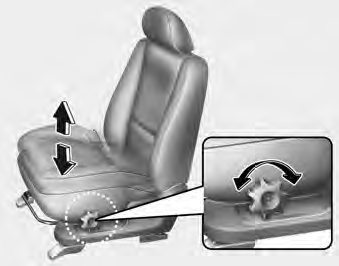 Adjusting the height of seat cushion (for driver’s seat, if equipped) To change