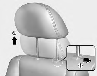 Removal To remove the headrest, raise it as far as it can go then press the release