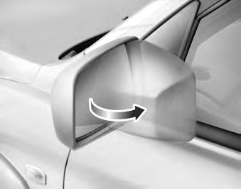 Folding the outside rearview mirror To fold outside rearview mirror, grasp the