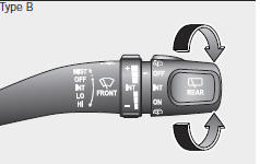 Rear window wiper and washer switch (if equipped) The rear window wiper and washer