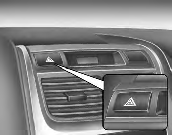 The hazard warning flasher causes the rear tail lights and front turn signal