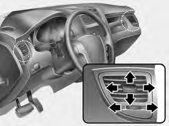 Instrument panel vents If air flow control is not satisfactory, check the instrument