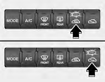 Air intake control button This is used to select outside (fresh) air position