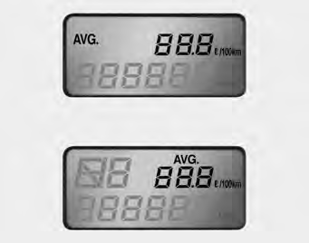 Average fuel consumption (“AVG.” shown on display) This mode calculates the average
