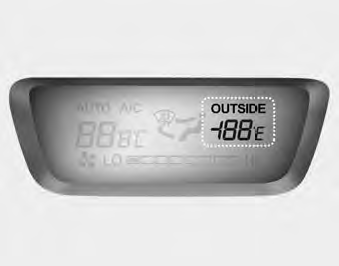 Outside tempmeter The current outer temperature is displayed in 1°C (2°F) where