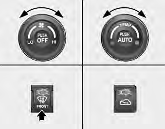 To defog inside windshield 1. Select desired fan speed. 2. Select desired temperature.