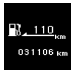 displays the approximate driving range (how many more kilometres or miles you can