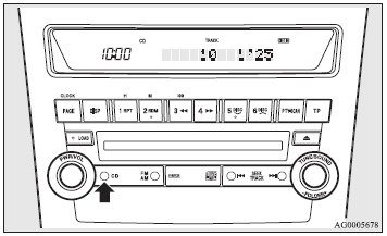 Push the CD button (2) if a disc is already in the CD player. The audio system