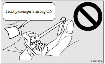 Use rearward facing child restraints in the rear seat or turn off the front passenger’s