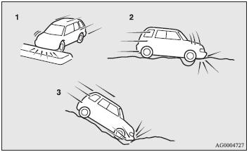 1- Collision with an elevated median/island or curb. 2- Vehicle travels over