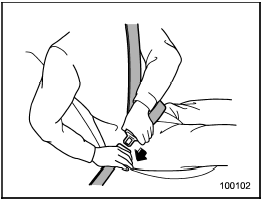 4. Insert the tongue plate into the buckle