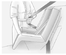 5. Pull the shoulder belt all the way out of the retractor to set the lock. When