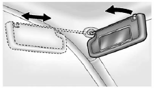 Pull the sun visor down to block glare. Detach the sun visor from the center