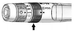 The fog lamps control is located on the turn/lane change lever.