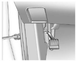 To set the parking brake, hold the regular brake pedal down, then push the parking