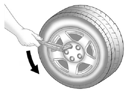3. Turn the wheel wrench counterclockwise to loosen all the wheel nuts, but do