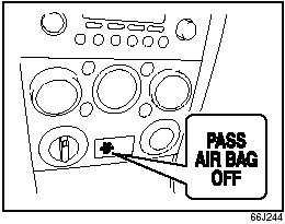 When the ignition switch is turned to the “ON” position, the “PASS AIR BAG OFF”