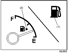 This gauge gives an approximate indication of the amount of fuel in the fuel