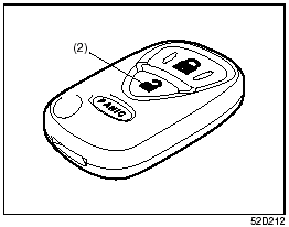 6) Press the “UNLOCK” button (2) on the transmitter one time within 20 seconds