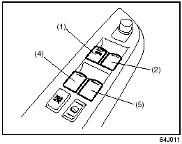 The power windows can only be operated when the ignition switch is in the “ON”