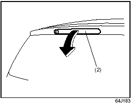 3) Close the tailgate. Remove a highmounted stop light housing (2) from the tailgate.