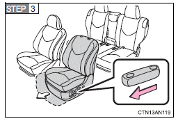 Push the seat position adjusting