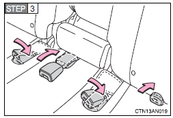 Stow the second seat belt buckles.