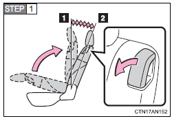 Fold the seatback while pulling