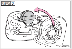 Hang the fuel tank cap on the